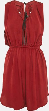 Isabel Marant Maroon Crepe Plucking Neck Dress