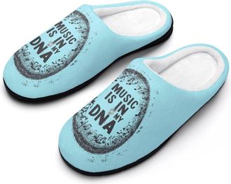 Generic Music Is My Dna Mens Slippers Comfortable And Non-slip Cotton Slipper Shoe for House