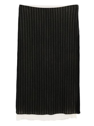 Vince layered skirt - women - Recycled Polyester/Viscose - L - Black