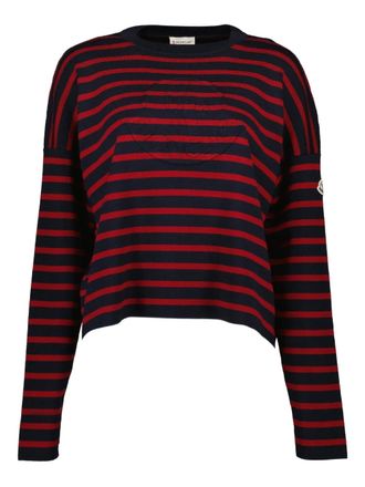 Moncler striped wool sweater - women - Wool - M - Red