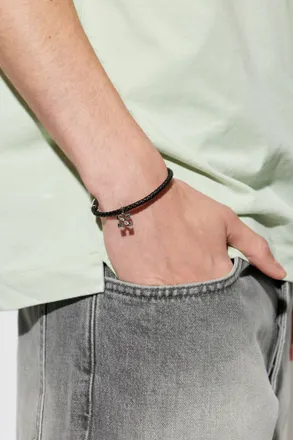 Off-white Leather Bracelet, Mens, Black