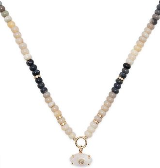 Sydney Evan 14K Yellow Gold Diamond And Opal Beaded Necklace - Womens - Opal