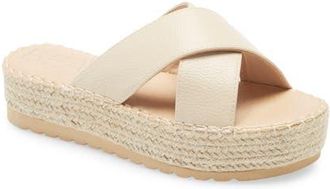 Matisse Footwear Beach by Matisse Cove Platform Slide Sandal in Natural Synthetic at Nordstrom, Size 10