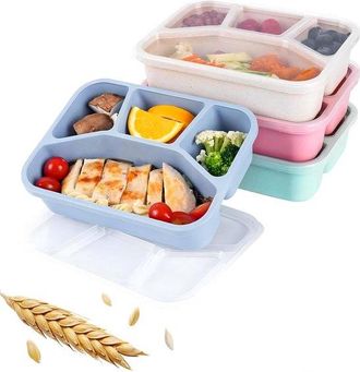 OEM Fiambreras, 4 Piezas, 21165.5 Cm, Caja Para Meriendas, Fiambrera Para Picnic, Reutilizable, Apilable, Caja Bento, Contenedor De Alimentos