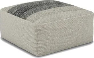 Simpli Home Sabella Boho Square Woven Outdoor/ Indoor Pouf