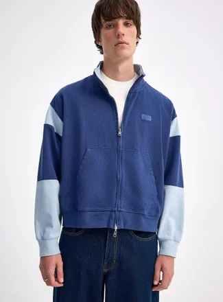 Vans Mens Retro two-tone zipped mock neck sweatshirt Loose fit