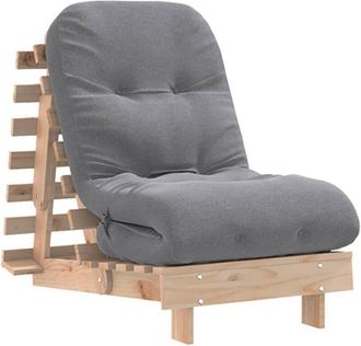 vidaXL Vidaxl - Fut&oacute;n sof&aacute; cama con colch&oacute;n madera maciza de pino 60x206x11 cm