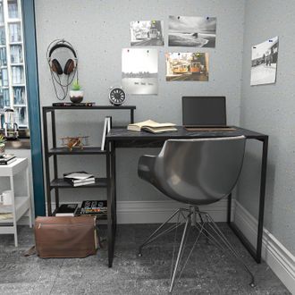 Decorotika Rino Computer Desk Study Desk with Shelves in Black