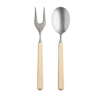 Mepra Fantasia Pewter Serving Set - 2 Pieces in Sesame at Nordstrom