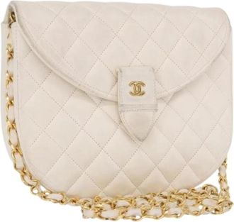 Chanel Pre-owned Vintage Lambskin Shoulder Bag - Dames - Vintage Schoudertas - Wit - ONE Size - Leer - Vintage