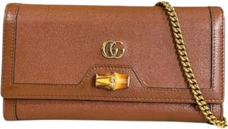 Gucci Pre-owned Cross Body Bags, female, Brown, Size: ONE SIZE Pre-owned Chain/Shoulder wallet