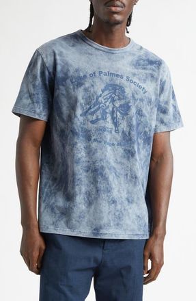 Palmes Lake Print Cotton T-Shirt in Navy at Nordstrom, Size X-Large