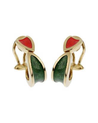 Gucci 18K Enamel Clip-On Hoops (Authentic Pre-Loved)