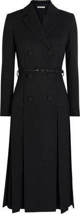Emilia Wickstead Chaney Belted Wool Midi Dress - Black - 8 (UK8 / S)