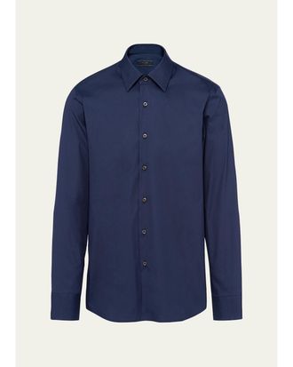 Prada Mens Poplin Stretch Sport Shirt
