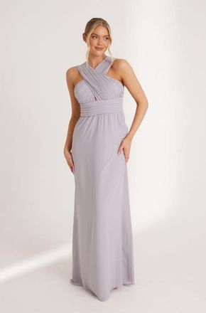 Six Stories Cross Neck Chiffon Bridesmaid Dress in Lilac at Nordstrom, Size 2