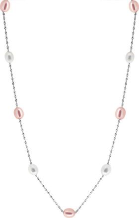 Effy Sterling Silver Freshwater Pearl Station Necklace in Multi at Nordstrom Rack, Size 18