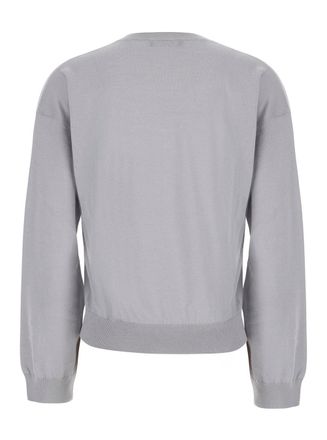 Fabiana Filippi Wool-Cotton V-Neck Sweater - Gray