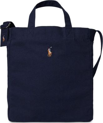 Polo Ralph Lauren logo-embroidered tote bag - men - Cotton - One Size - Blue