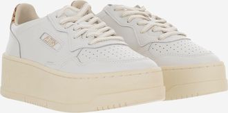 Autry Womens Platform Sneakers Medalist White Leather Cow Trainers