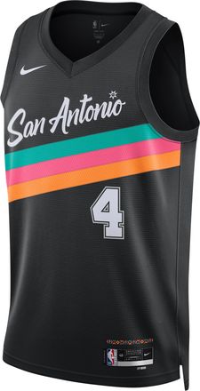 Nike DeAaron Fox San Antonio Spurs City Edition Nike Mens NBA Swingman Jersey in Black | HM5996-015