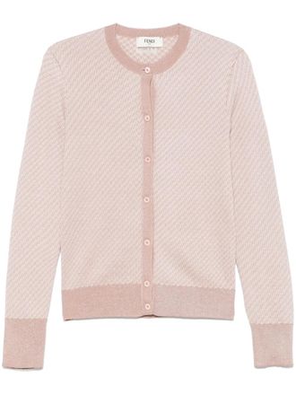 Fendi FF-jacquard cardigan - Pink