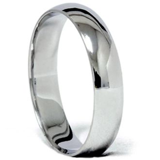 Pompeii3 5mm Plain Polished Platinum Comfort Wedding Ring Size Selectable
