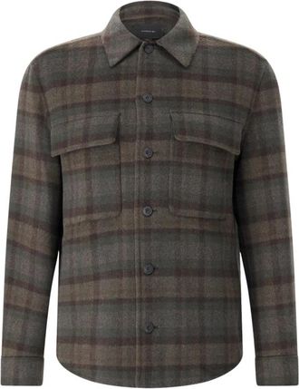 Vince Overshirt - Heren - Casual Overhemden - Groen - L - Wol - Overhemden