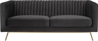 Rendez-Vous D&eacute;co Sof&aacute; de 2 plazas en terciopelo gris