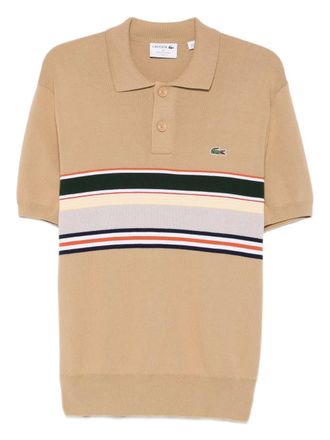 Lacoste Gestreepte trui met korte mouwen - Beige