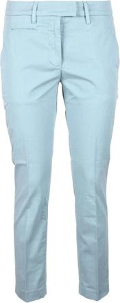 Dondup Cotton Elastane Chinos - Dames - Chinos - Blauw - W28 - Katoen - Broeken