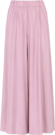 Nude Ankle-Length Relaxed Fit Elastic Waist Viscose Wide-Leg Pants