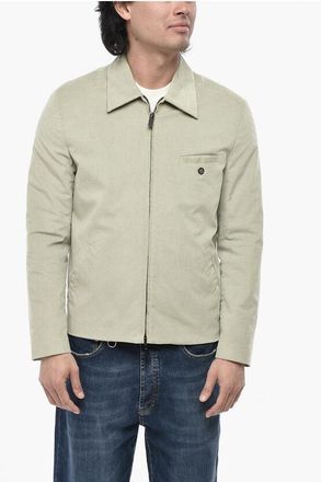 Paolo Pecora Ribbed Velour Overshirt With Front Zip size 48