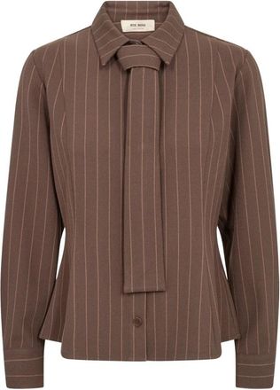 Mos Mosh MMTina Jersey Shirt - Dames - Blouses - Bruin - M - Katoen - Overhemden