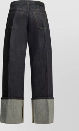 Givenchy wide leg jeans contrast cuffs belt loops