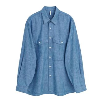 Sunflower Overhemden, Heren, Blauw, M, Katoen, Note Shirt