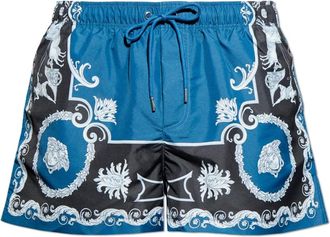 Versace Zwemshorts met print - Heren - Strandmode - Blauw - 3XL - Polyester - Badmode