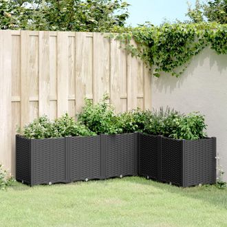 vidaXL Jardinera Pp Negro 160x120x53 Cm Vidaxl