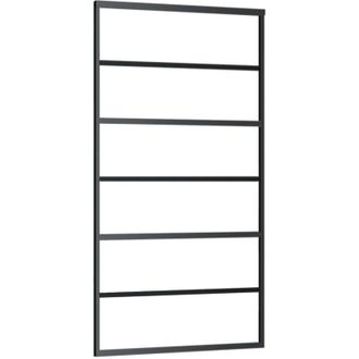 vidaXL Vidaxl - Puerta Corredera Esg Vidrio Y Aluminio Negra 102x205 Cm