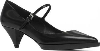 Prada Womens Calfskin Cone Pump Black Calf Leather