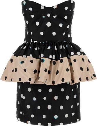 Fendi Black Sweetheart Neckline Sleeveless Dress