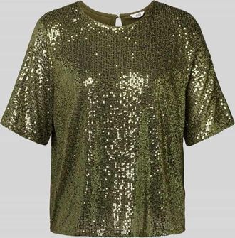 Mbym mbyM Blusenshirt mit Paillettenbesatz Modell Emrilla in Dunkelgruen, Größe XL