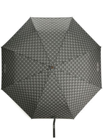 Moschino monogram-print two-tone umbrella - unisex - Polyester - One Size - Grey