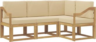 vidaXL Conjunto De Sof&aacute;s De Exterior 4 Uds. Y Beige Vidaxl