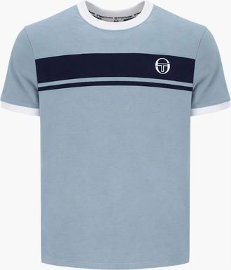 Sergio Tacchini Mens Sergio Tacchini Master T-Shirt Lead/Maritime Blue/White - Grey - Size: 38