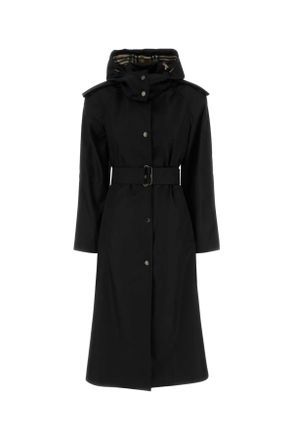 Burberry Black Nylon Trench Coat