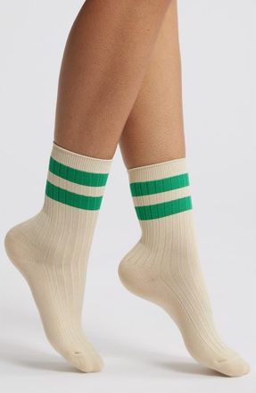 Le Bon Shoppe Her Varsity Crew Socks in Green at Nordstrom