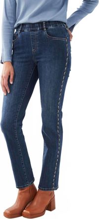 FDJ Pull-On Straight Leg Jeans In Dark Wash