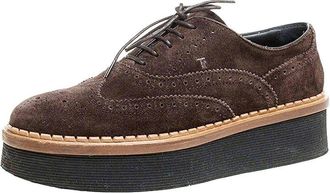 Tod's Brown Suede Platform Brogues Size 38