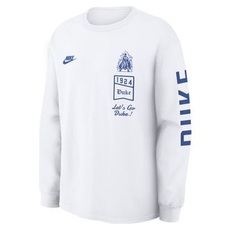 Nike Duke Legacy Nike Mens College Long-Sleeve T-Shirt in White | 04T910ADUV-4MX